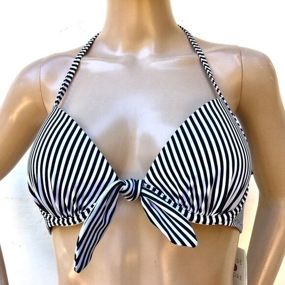 Women’s Bikini Striped Padded Swimsuit Top 34 B - Picture 9 of 10